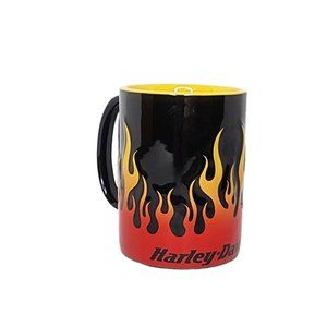 Harley-Davidson Motorcycle Sculpted Flames Coffee Mug 15oz Ceramic Cup 2002